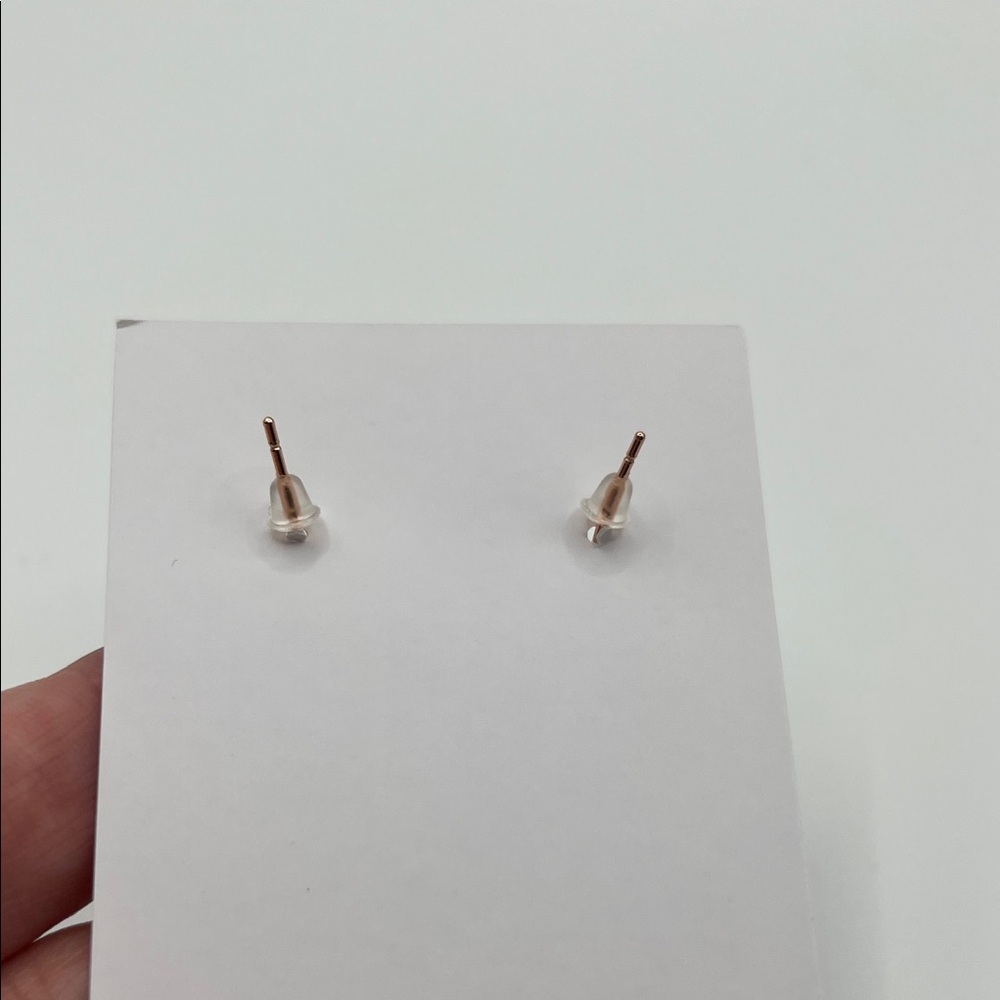 Rose Gold Dangle Earrings - Picture 3 of 4